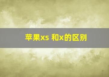 苹果xs 和x的区别